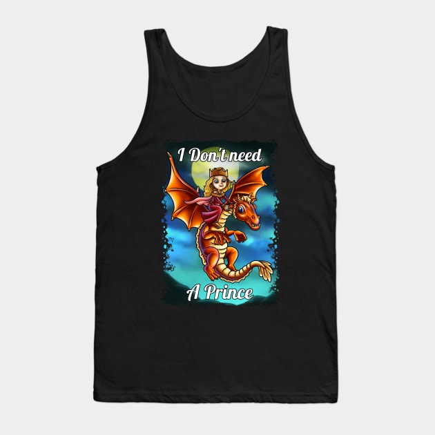 I Don't Need a Prince: Self-Sufficient Royalty Tank Top by Holymayo Tee